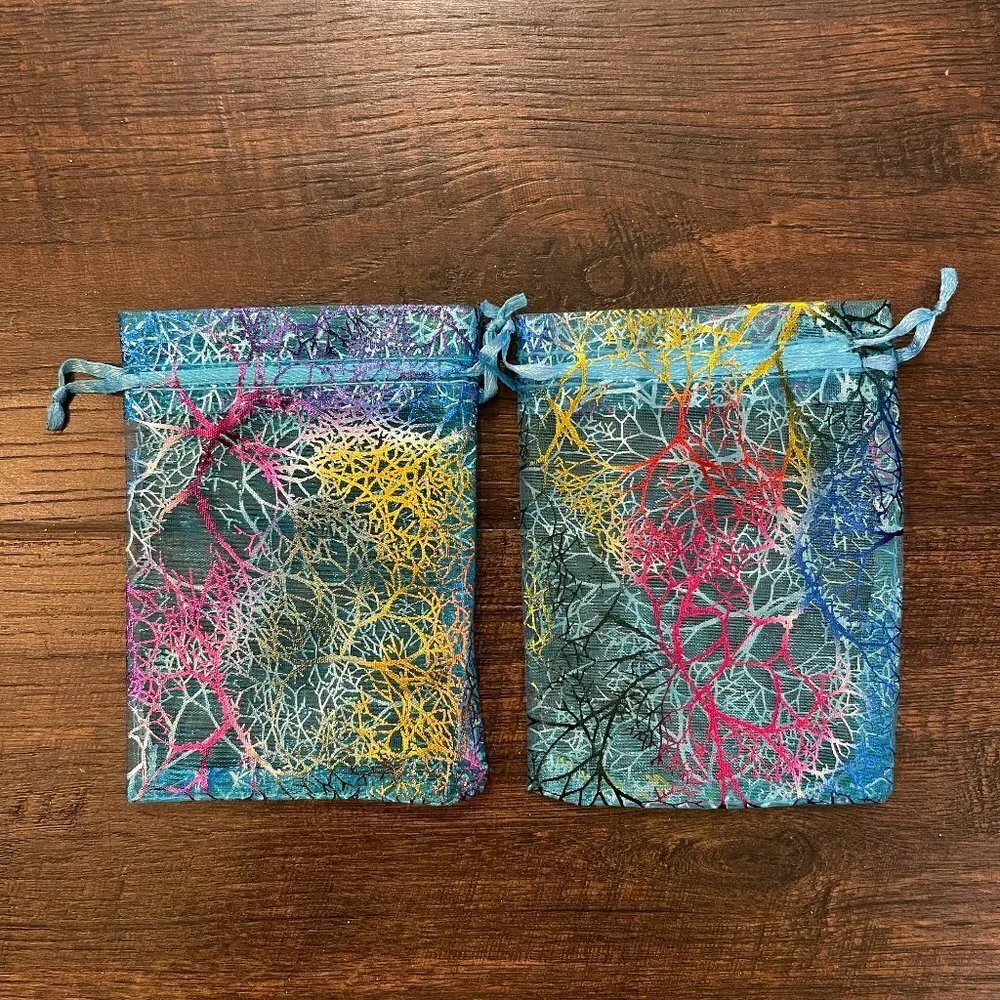 Beach Coral Gift Bag Pouches with Drawstring